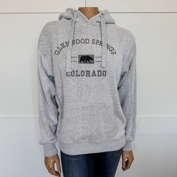 Glenwood Springs, Colorado-Embroidered Heather Grey Hoodie Women’s Size Small - Picture 1 of 9